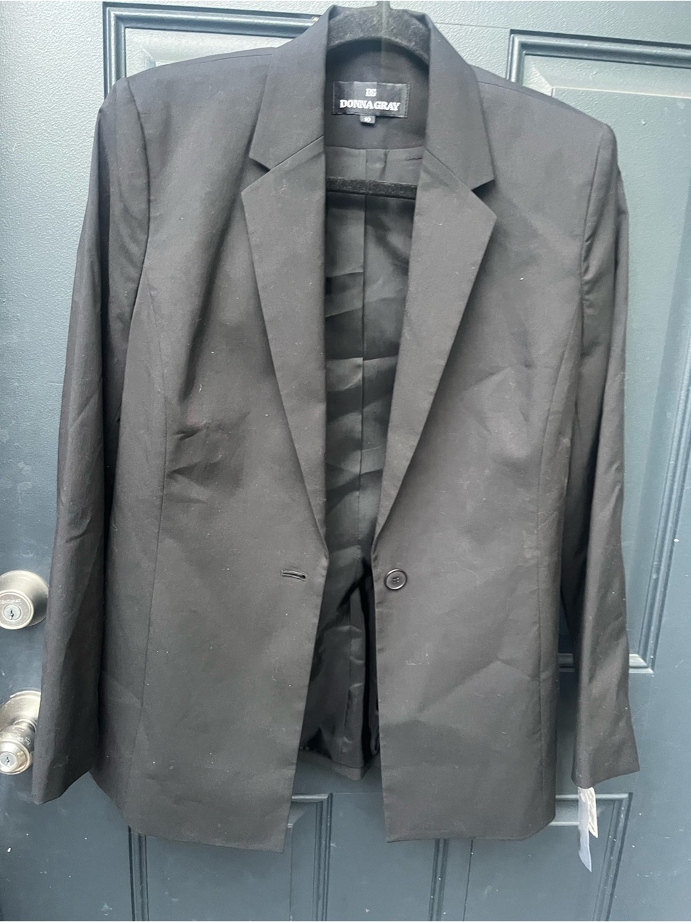 Donagray Men’s Black Single-Button Blazer